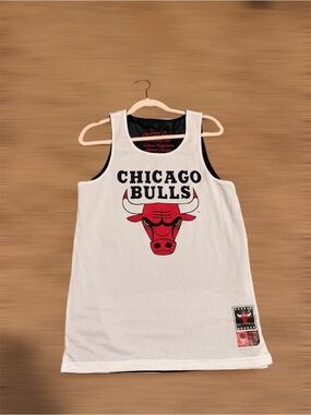 NBA Chicago Bulls White Red Mesh Jersey Tank Top